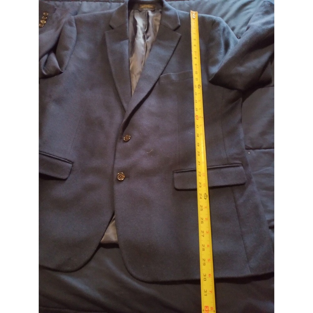 Lauren Ralph Lauren Mens Blazer Charcoal Navy Jacket Silk Wool & Cashmere 46R - Picture 4 of 8